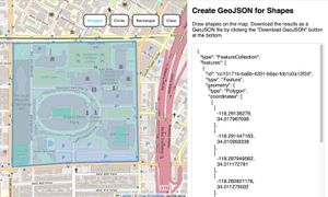 Draw Shapes, Download GeoJSON website